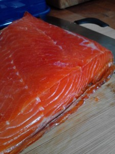 Carving the gravlax